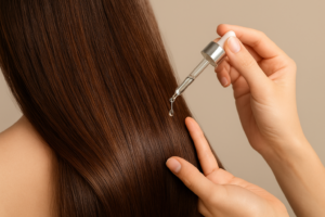 Silky hair serum application